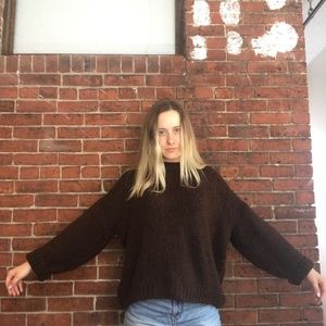 Mango brown chunky-knit Darya sweater